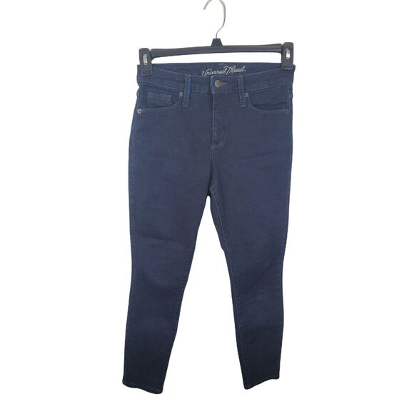 Universal Thread Jeans 4/27S Womens High Rise Skinny Leg Dark Wash Denim - Picture 2 of 7